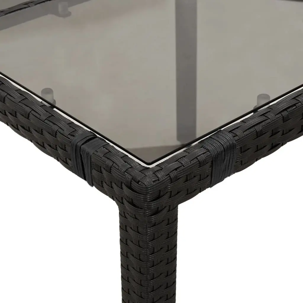 Outdoor Furniture Dining Set 9 Piece Rattan Table with Glass Top and Cushions