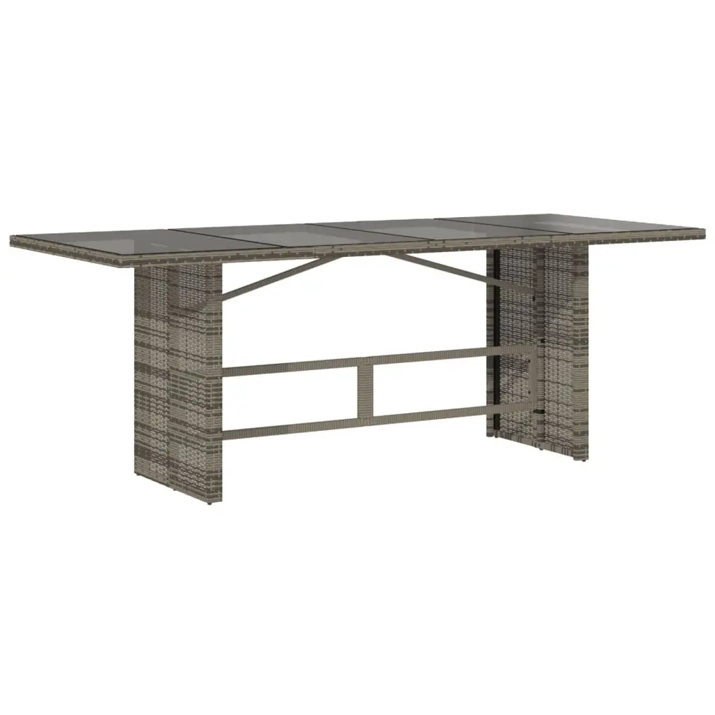 7 Piece Garden Bistro Set Grey Poly Rattan Outdoor Furniture with Cushions