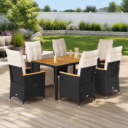 Elevate Your Outdoor Space with 7-Piece Bistro Set in Black