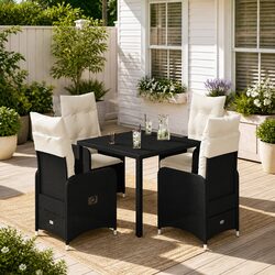 Elegant 5-Piece Black Bistro Set for Your Outdoor Space