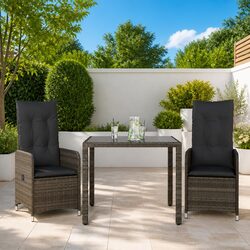 Stylish Grey 3-Piece Bistro Set for Outdoor Relaxation