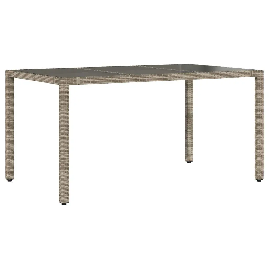 Grey 5 Piece Outdoor Bistro Set with Cushions Adjustable Backrest Tempered Glass Table Poly Rattan Garden Furniture
