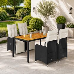 Charming 5 Piece Black Bistro Set for Outdoor Living