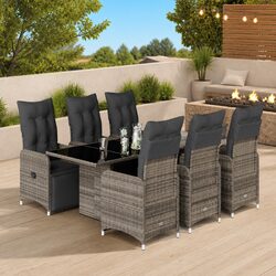 Upgrade Your Space with This 7 Piece Grey Outdoor Bistro Set