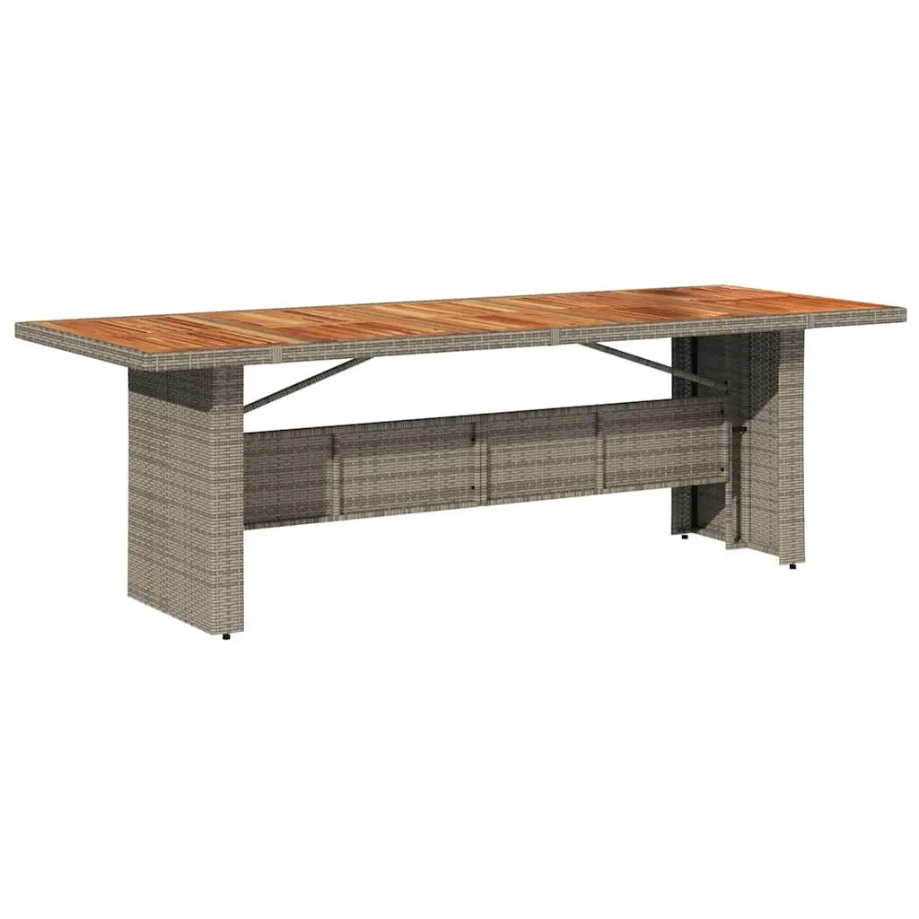 Outdoor Bistro Furniture Set 11 Piece Grey Adjustable Seating with Cushions and Acacia Wood Tabletop