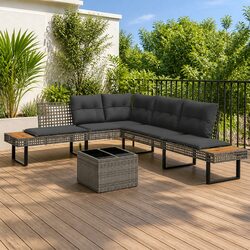 Enhance Your Patio with a 2 Piece Grey Garden Sofa Set