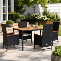 Transform Your Patio with This 5 Piece Black Dining Set