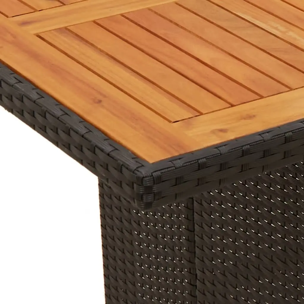 Outdoor Dining Set 9 Piece Black Poly Rattan Cushioned Garden Furniture