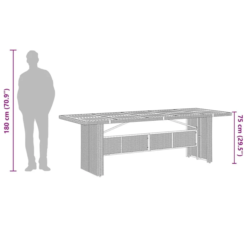 11 Piece Garden Dining Set Grey Outdoor Furniture with Cushions Acacia Wood Tabletop