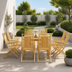 Enhance Your Outdoor Space with 8 Bamboo Folding Chairs