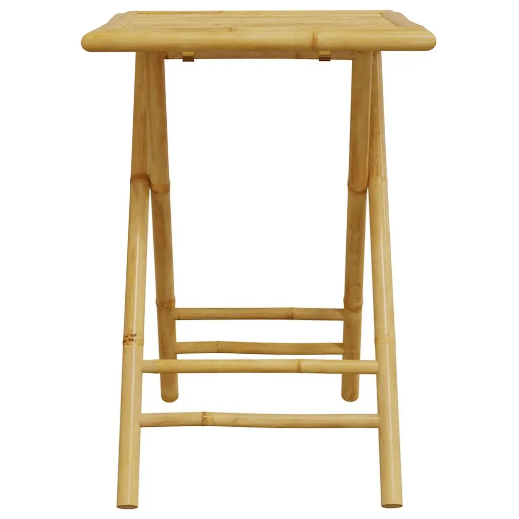 Bistro Set 3 Piece Brown Foldable Bamboo Outdoor Furniture with Table and Chairs