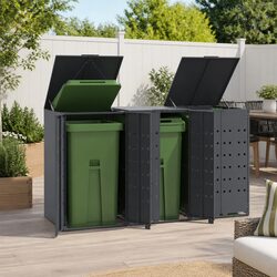 Stylish Wheelie Bin Storage Shed for 3 Bins in Anthracite