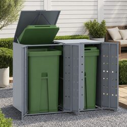 Elevate Your Garden with a Grey Steel Bin Storage Unit