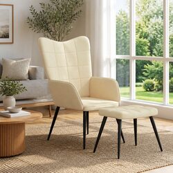 Elevate Your Space with a Cream Armchair and Stool