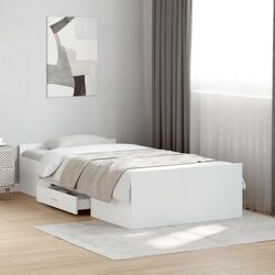 White Bed Frame with Storage Drawers for a Clutter-Free Bedroom