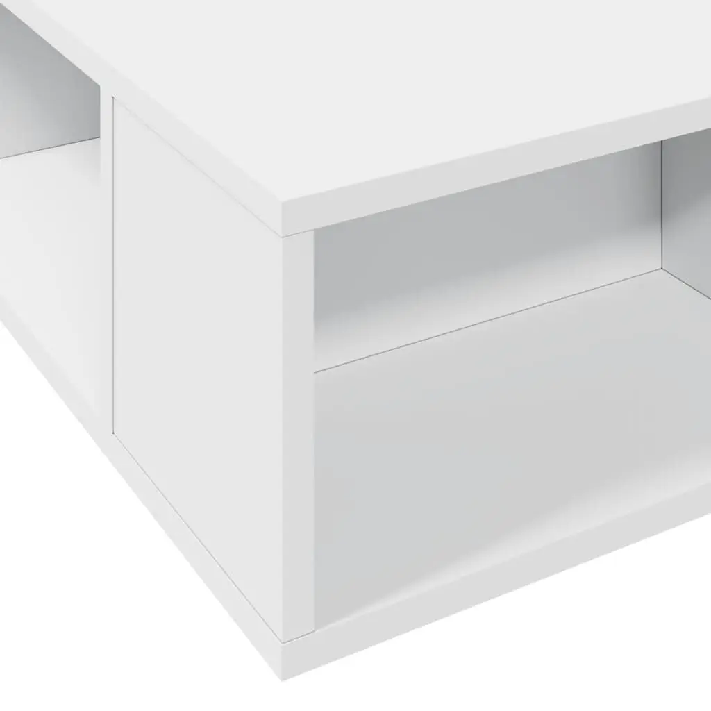 Queen Size Bed Frame 150x200 cm White Slatted Base with Storage Compartments