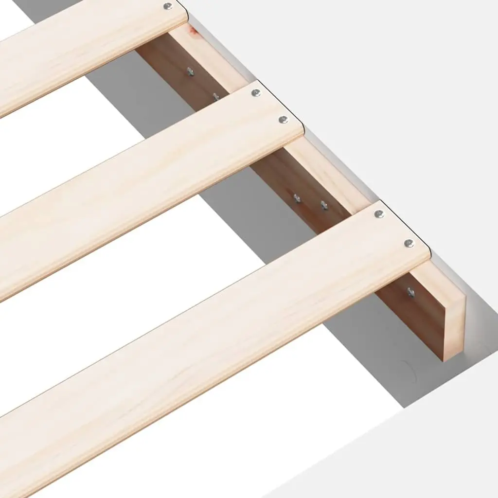 Bed Frame 135x190 cm White Slatted Base Open Storage Compartments