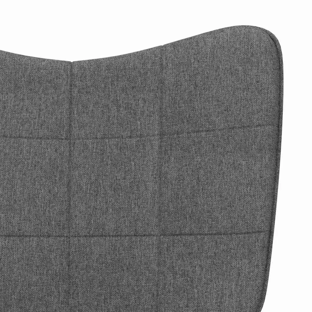 Rocking Chair with Footstool Dark Grey Fabric Armchair Relaxing Lounge Seat