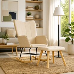 Chic Rocking Chair and Stool for Modern Living