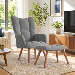 Stylish Armchair and Stool Set for Your Living Room