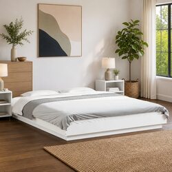Elevate Your Bedroom with an RGB LED Bed Frame White 150x200cm