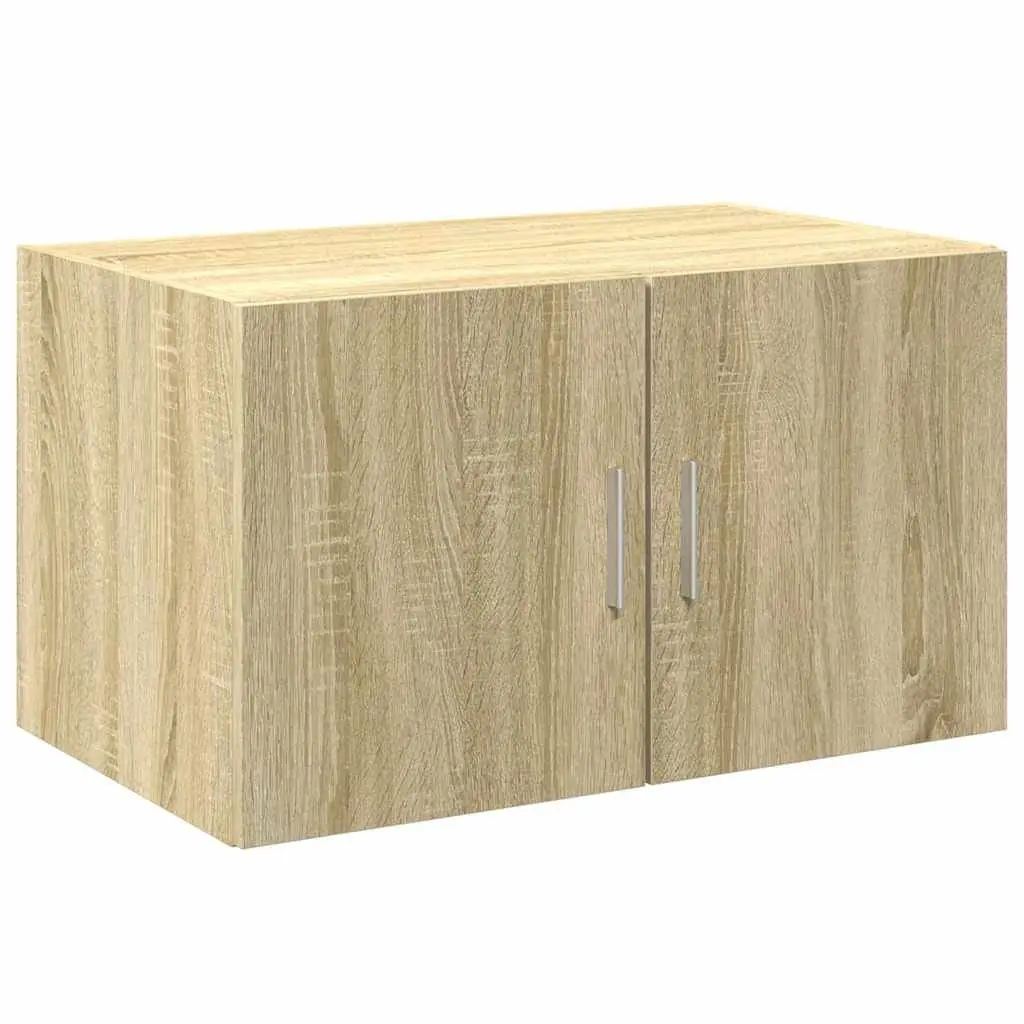 Tall Storage Cabinet Engineered Wood Brown Multiple Compartments