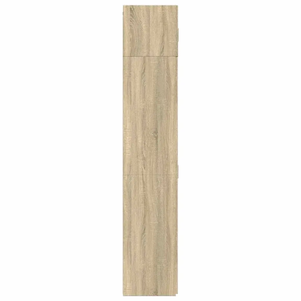 Tall Storage Cabinet Engineered Wood Brown Multiple Compartments