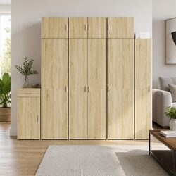 Versatile Tall Storage Cabinet in Sonoma Oak Brown Finish