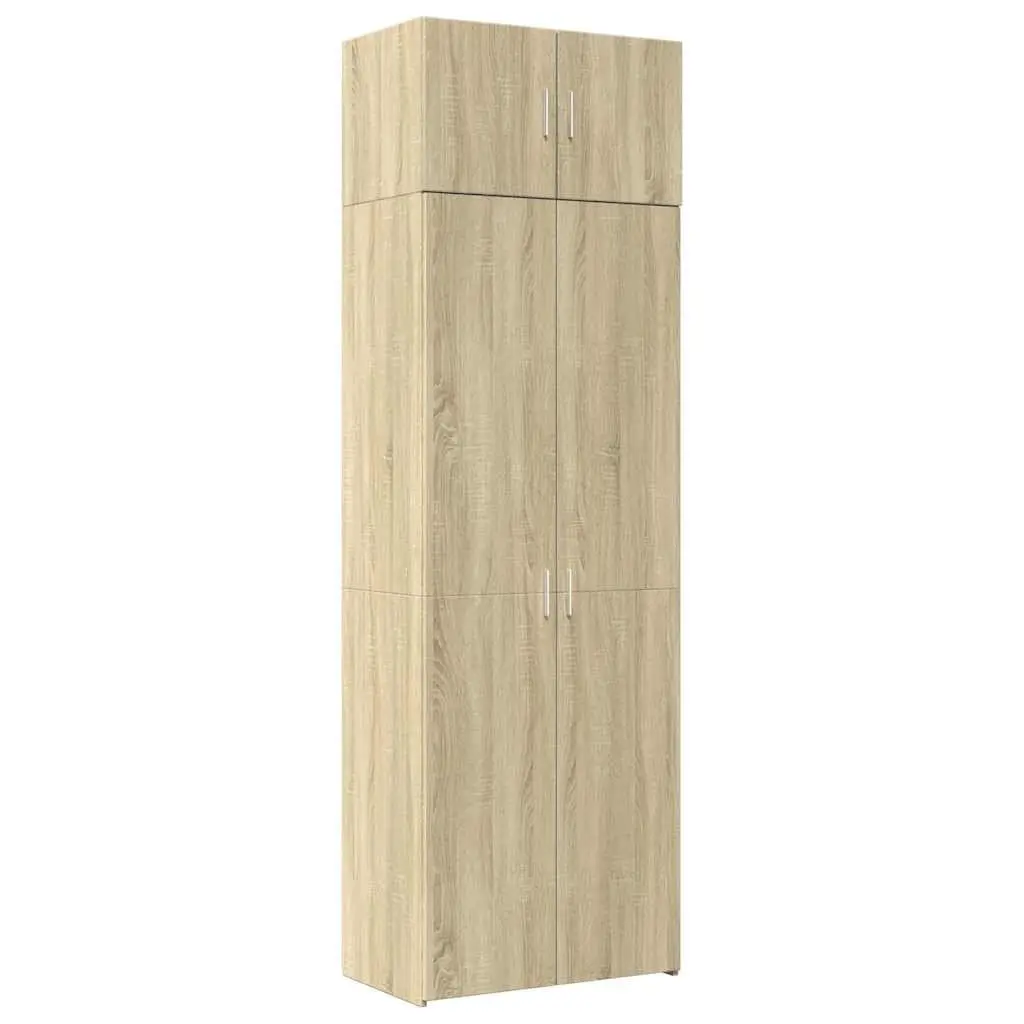Storage Cabinet Tall Engineered Wood Sonoma Oak Brown Home Furniture Shelves