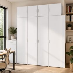 White Engineered Wood Cabinet for Organized Living