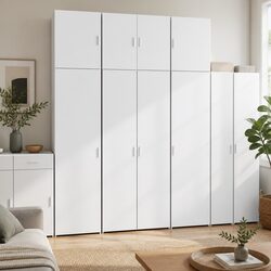 Stylish White Storage Highboard 80x42.5x249cm