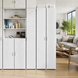 White Highboard Storage Cabinet for Organized Spaces 30x42.5x185cm