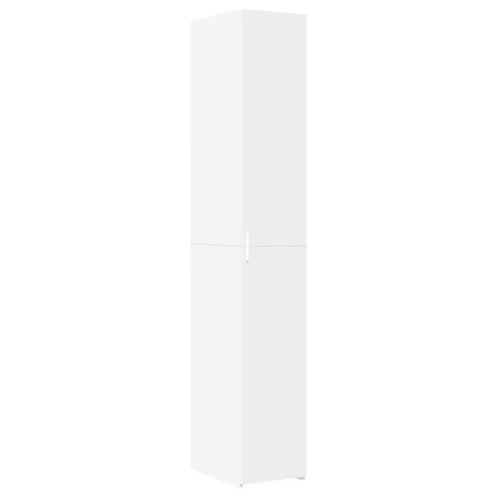 Highboard Storage Cabinet 30x42.5x185cm Engineered Wood White Multiple Compartments