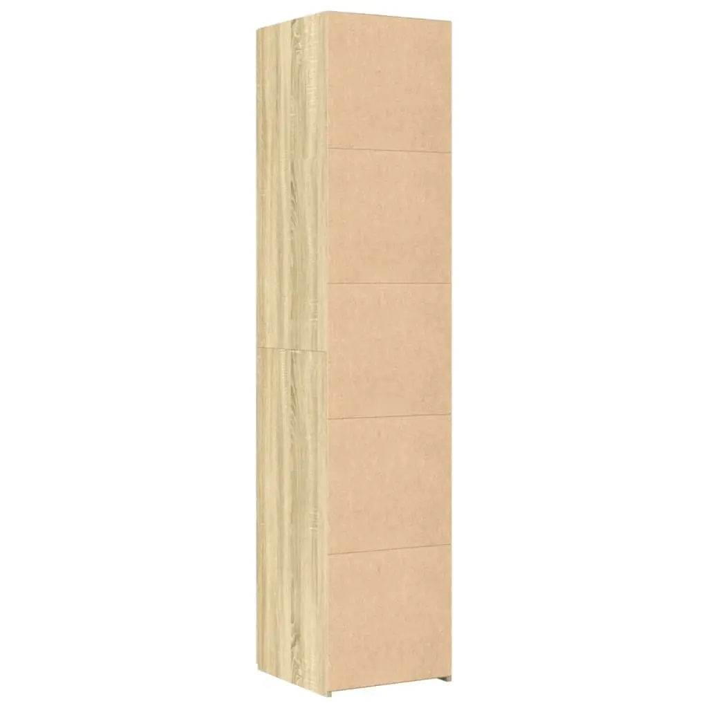 Highboard Storage Cabinet Brown Engineered Wood Multiple Compartments Suitable for Bedroom Living Room