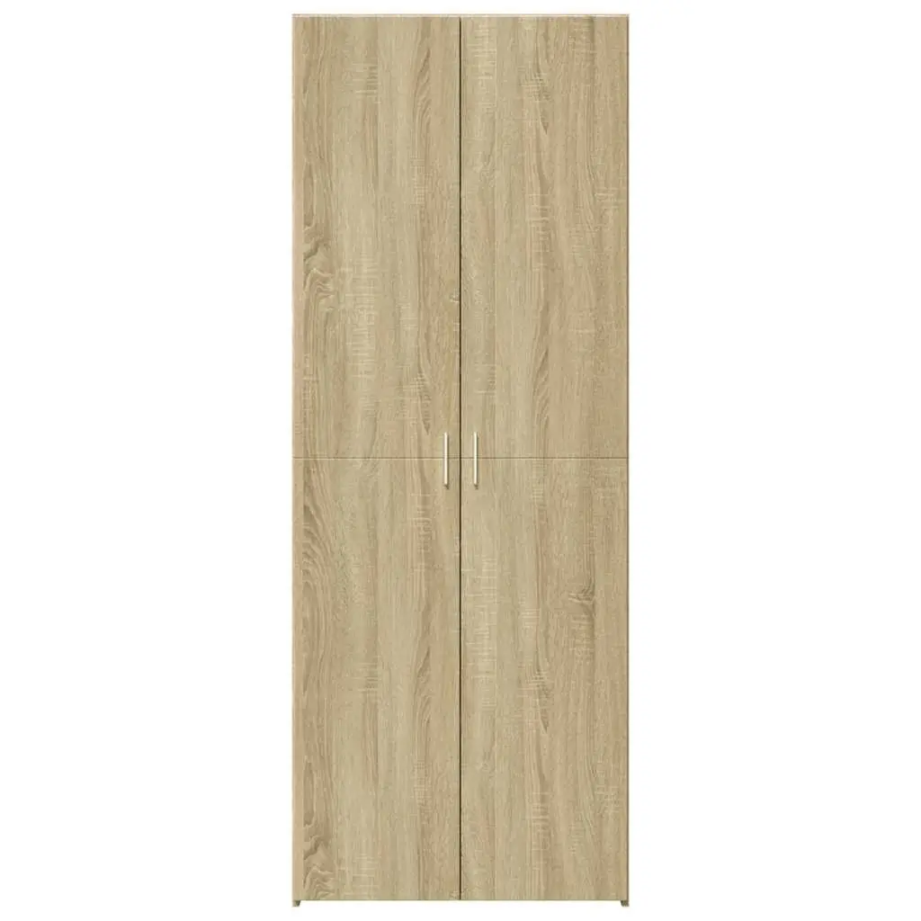 Highboard Storage Cabinet Brown Engineered Wood Smooth Surface Compartment Doors