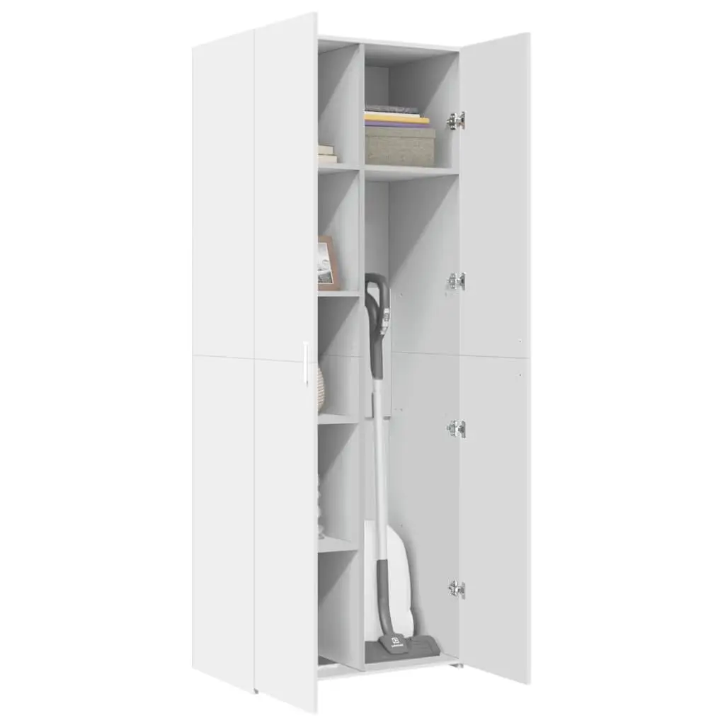 Highboard Storage Cabinet Engineered Wood White Multiple Compartments