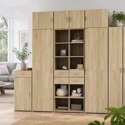 Stylish Highboard Sideboard in Brown with Ample Storage