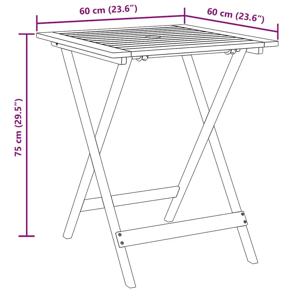 Bistro Set 3 Piece Grey Outdoor Garden Furniture Foldable Table Chairs