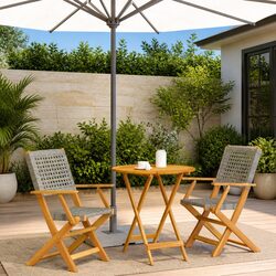 Grey 3 Piece Bistro Set for Your Outdoor Relaxation