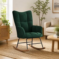Elevate Your Living Space with a Green Velvet Rocking Chair