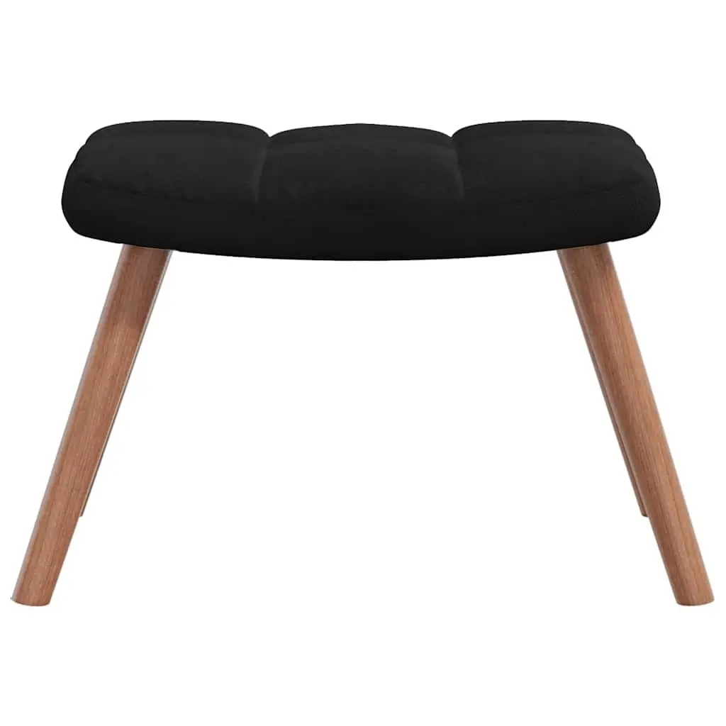 Rocking Chair with Stool Black Velvet Armchair Rocker Lounge Chair Living Room