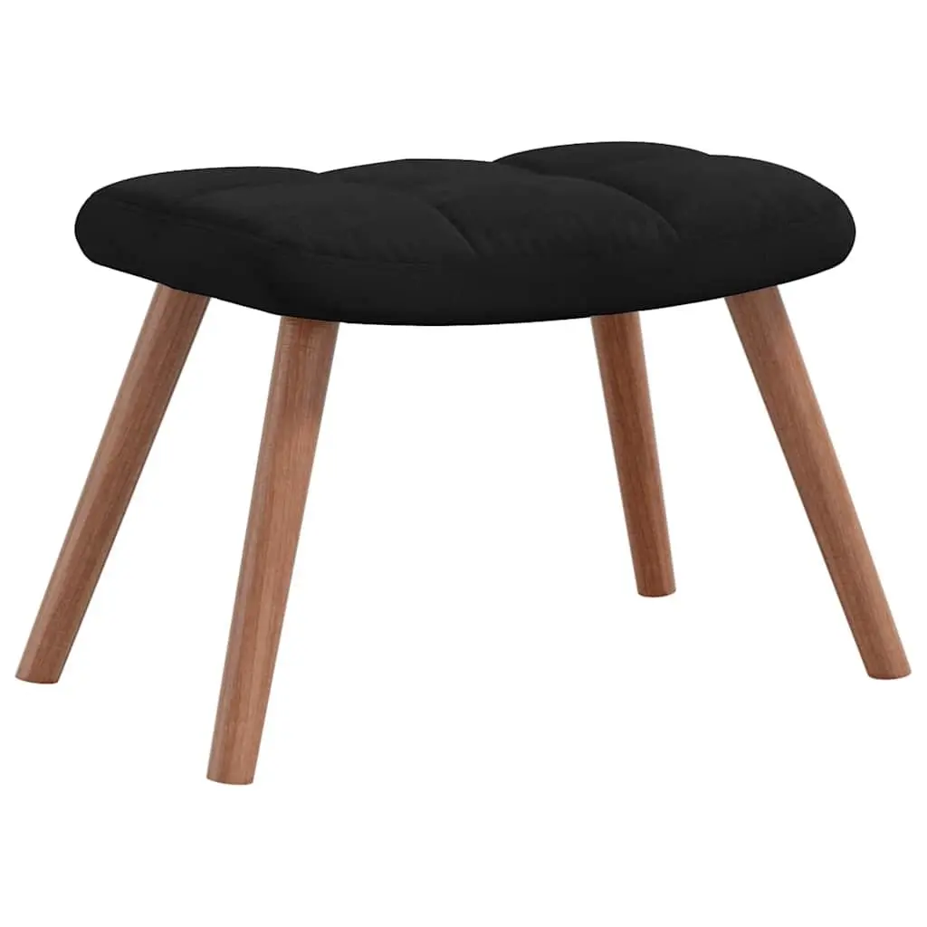 Rocking Chair with Stool Black Velvet Armchair Rocker Lounge Chair Living Room