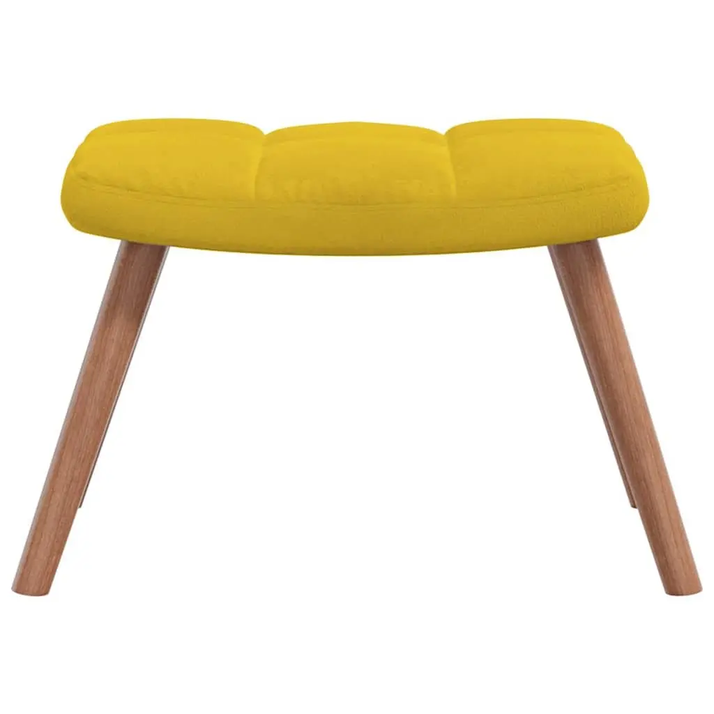 Rocking Chair with Stool Mustard Yellow Velvet Armchair Relaxing Living Room