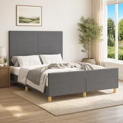 Elevate Your Bedroom with This Stylish Grey Double Bed Frame