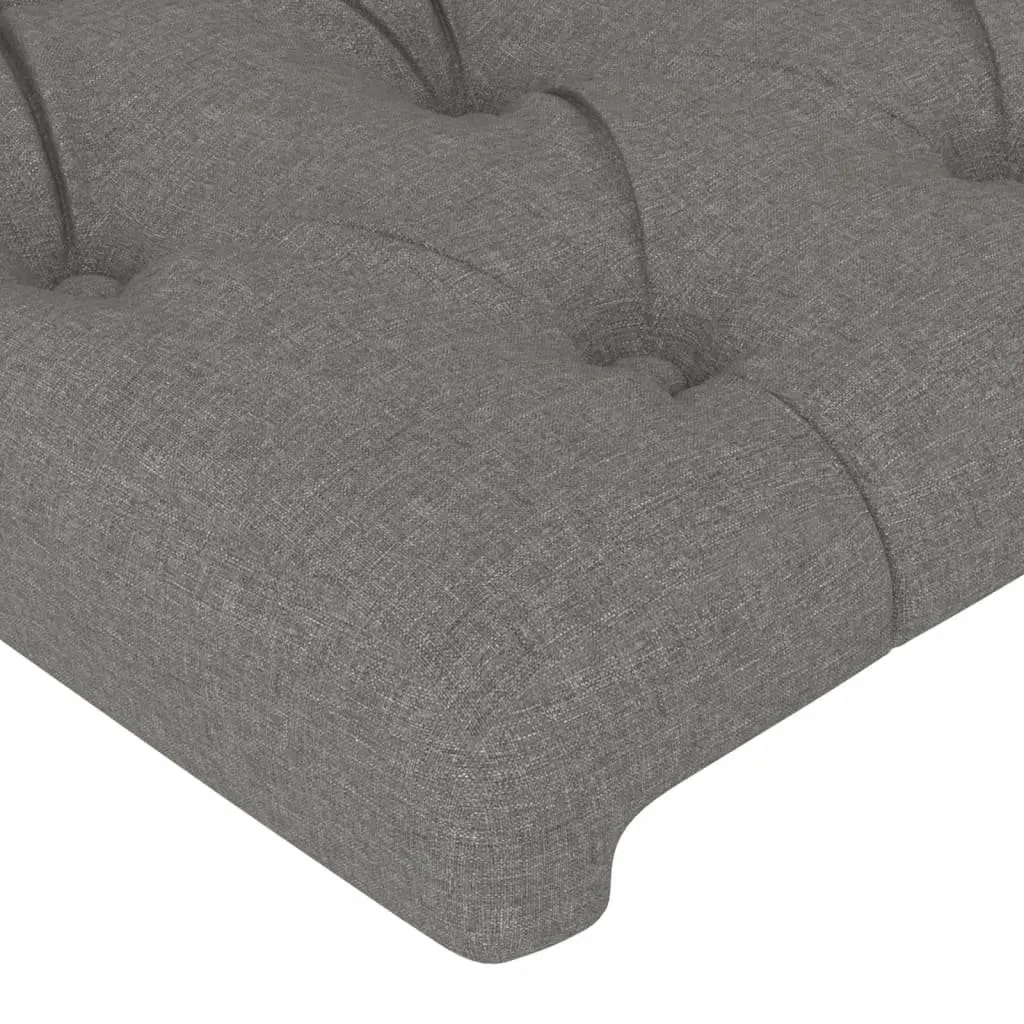 Double Bed Frame 137x187cm Grey Fabric Adjustable Headboard