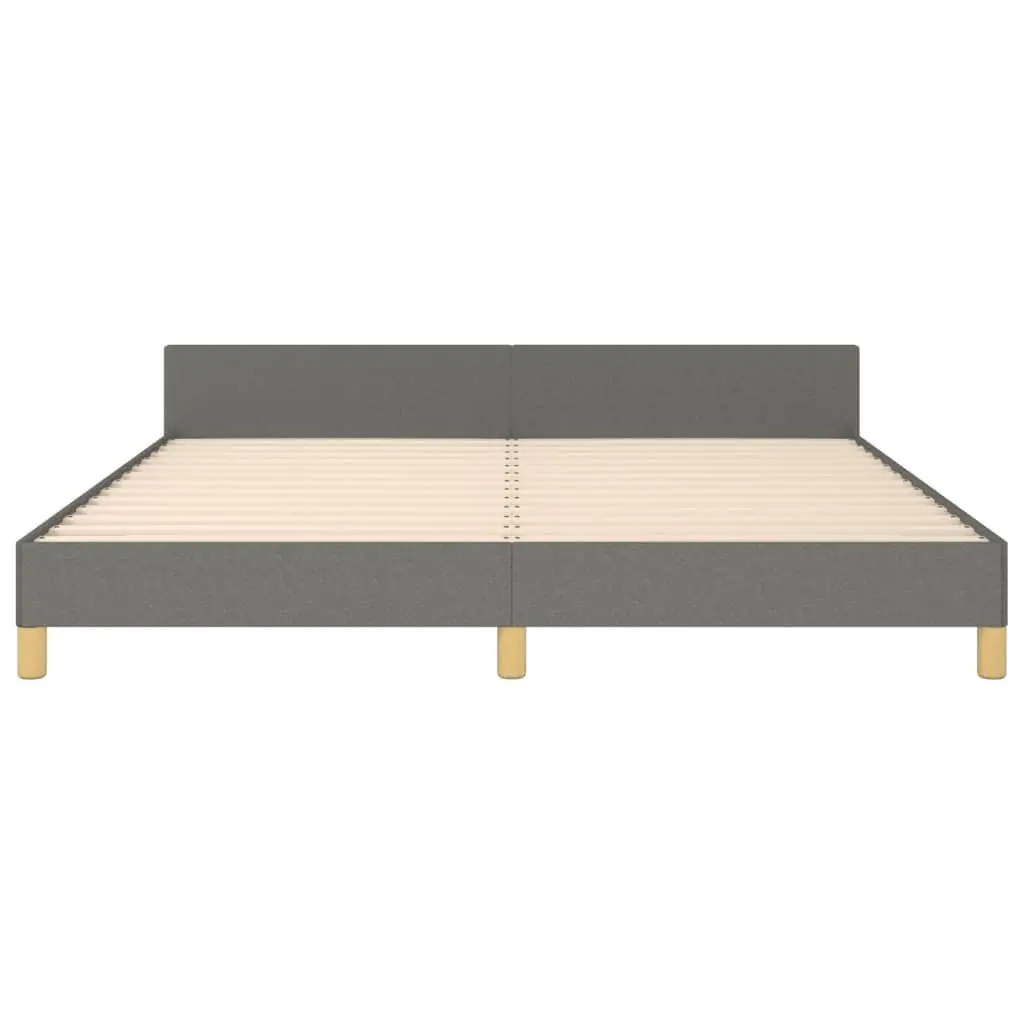 Queen Bed Frame 152x203 cm Grey Fabric Adjustable Height