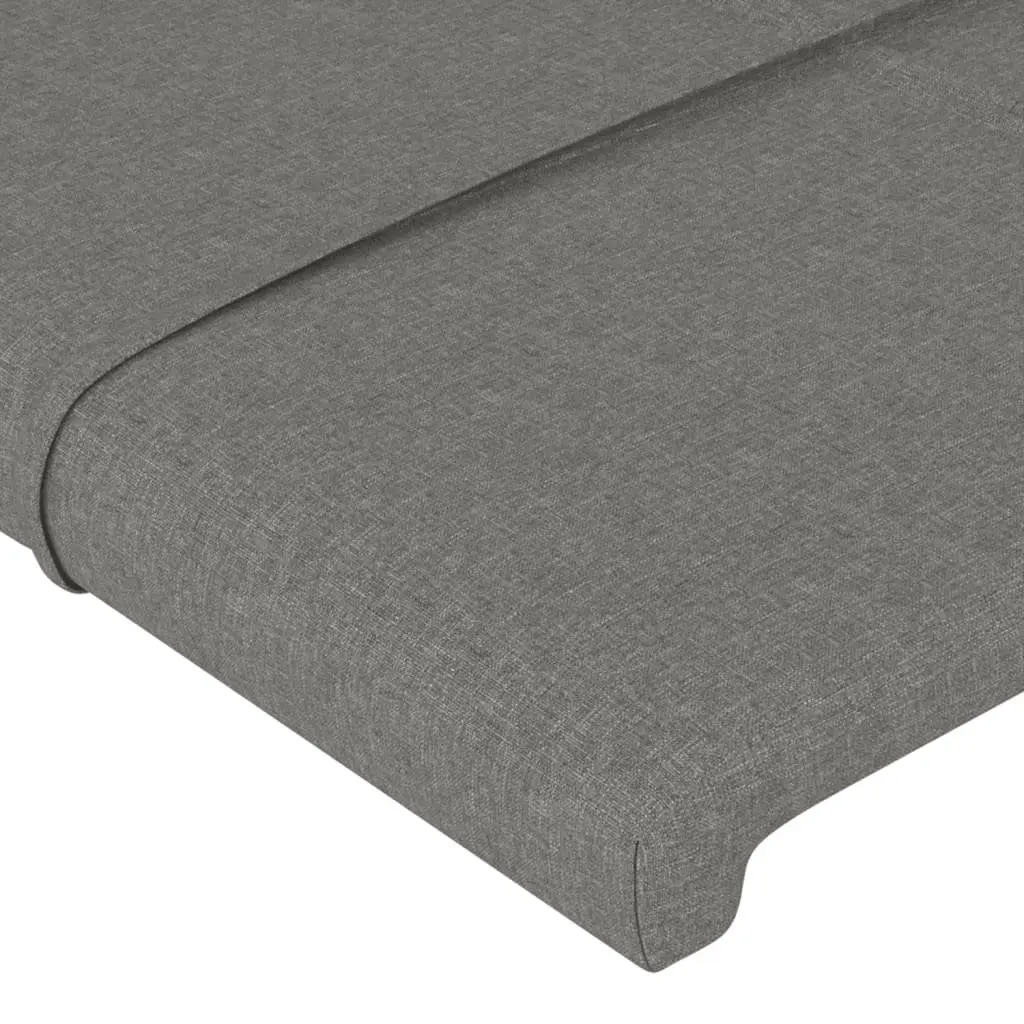Queen Bed Frame 152x203 cm Grey Fabric Adjustable Height