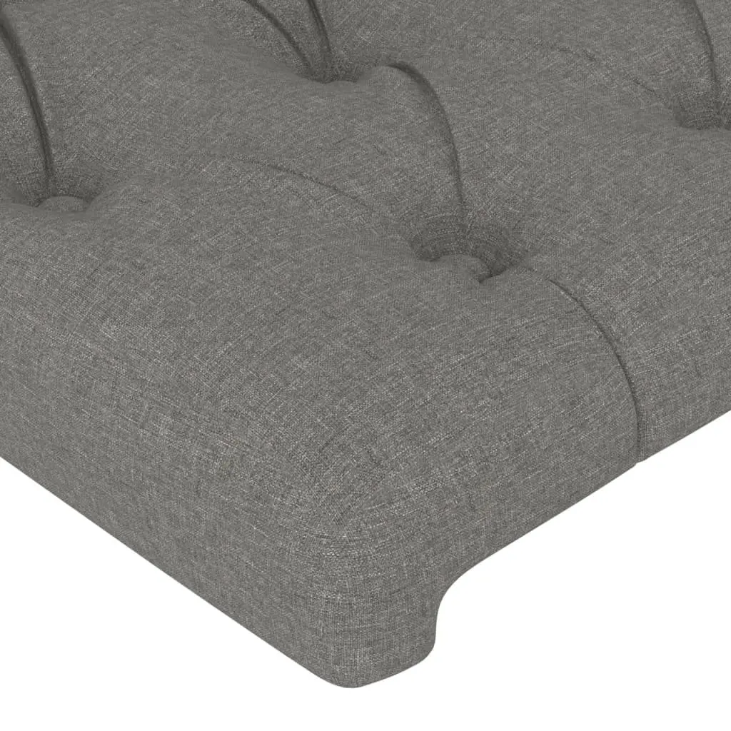 Queen Bed Frame 152x203cm Grey Fabric Headboard Durable Supportive Legs Adjustable Height