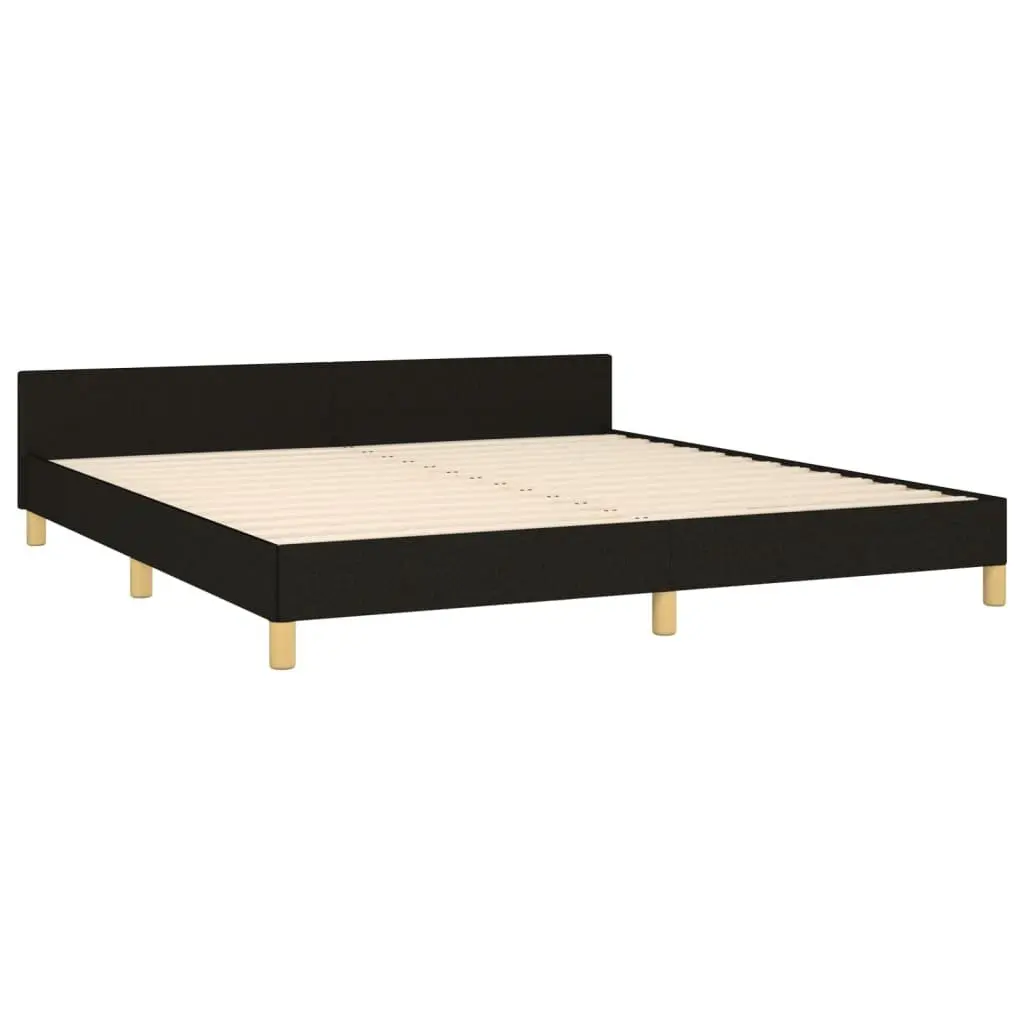 Queen Bed Frame with Headboard Black Fabric 152x203 cm Bedroom Furniture