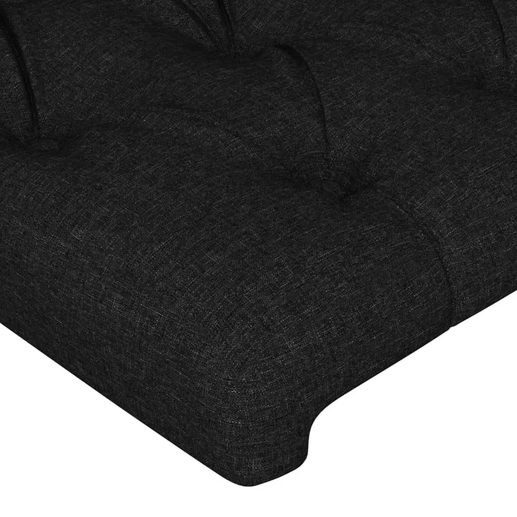 Queen Bed Frame with Headboard Black Fabric 152x203 cm Bedroom Furniture